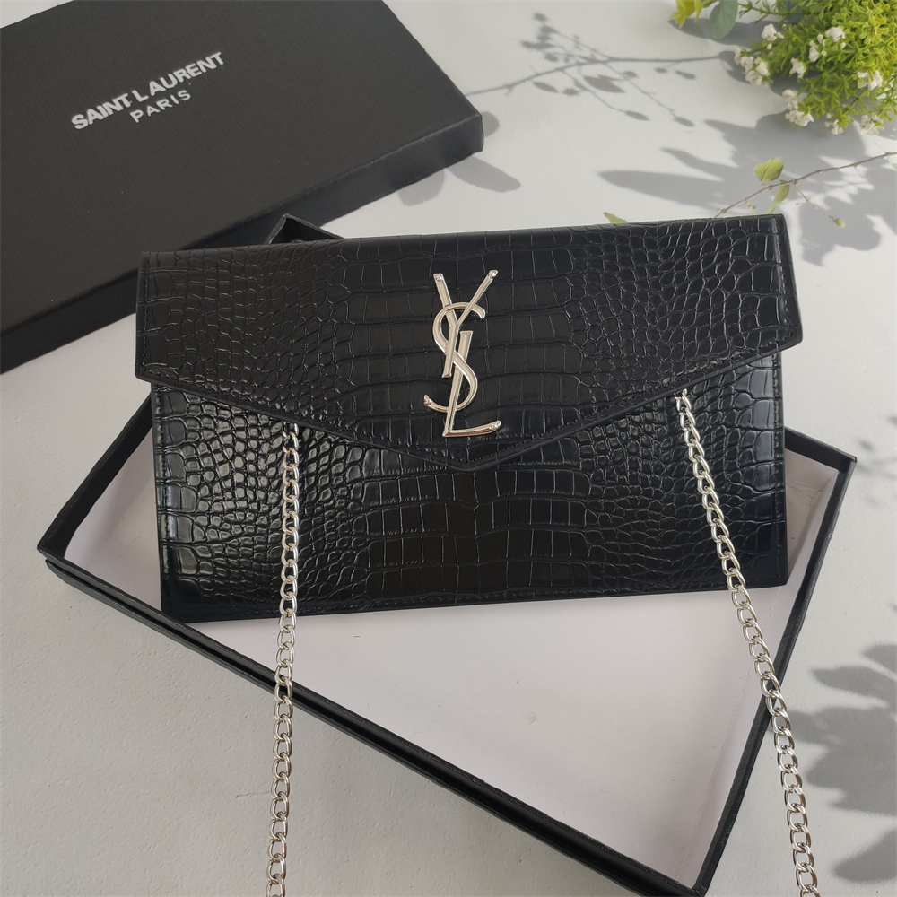 YSL Grain de Poudre Uptown Chain Wallet - cnluxepick
