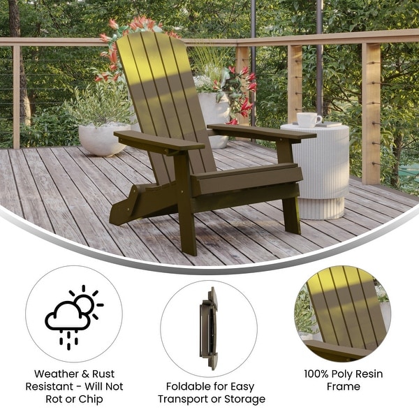 AllWeather Poly Resin Folding Adirondack Chair