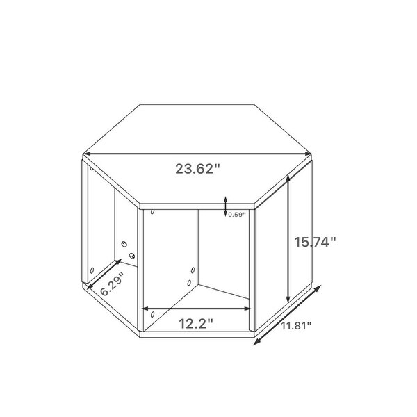 Hexagonal Coffee Table Side Table Nightstand Burmese Sumac 2PCS