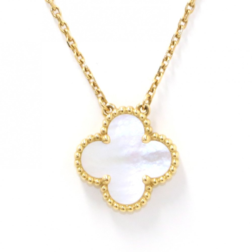 Van Cleef & Arpels Vintage Alhambra Necklace 18K Yellow Gold Mother of Pearl