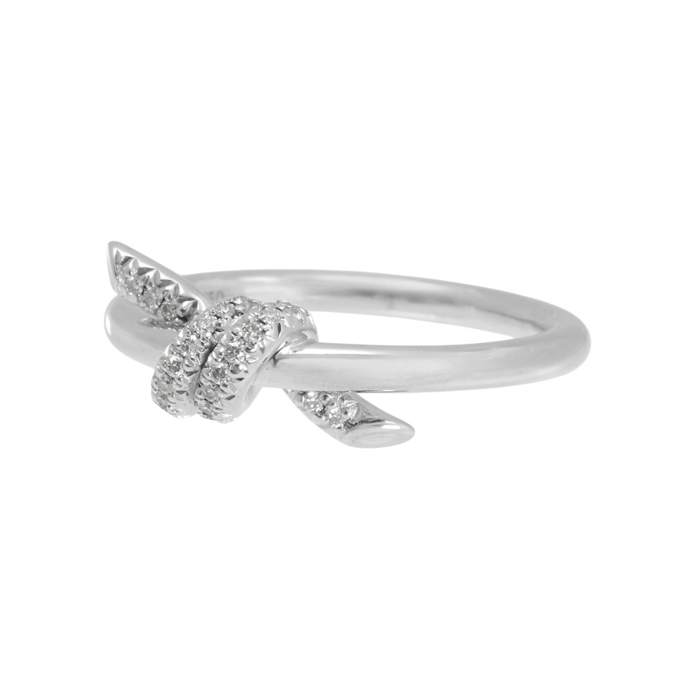 Tiffany & Co. Knot Ribbon Ring 18K White Gold Diamond 70302721