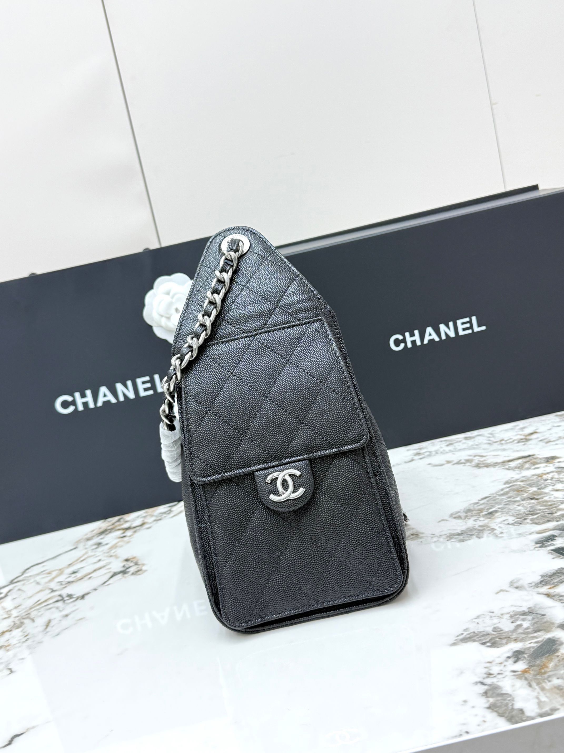 Chanel 25bag classic black with silver hardware  Small