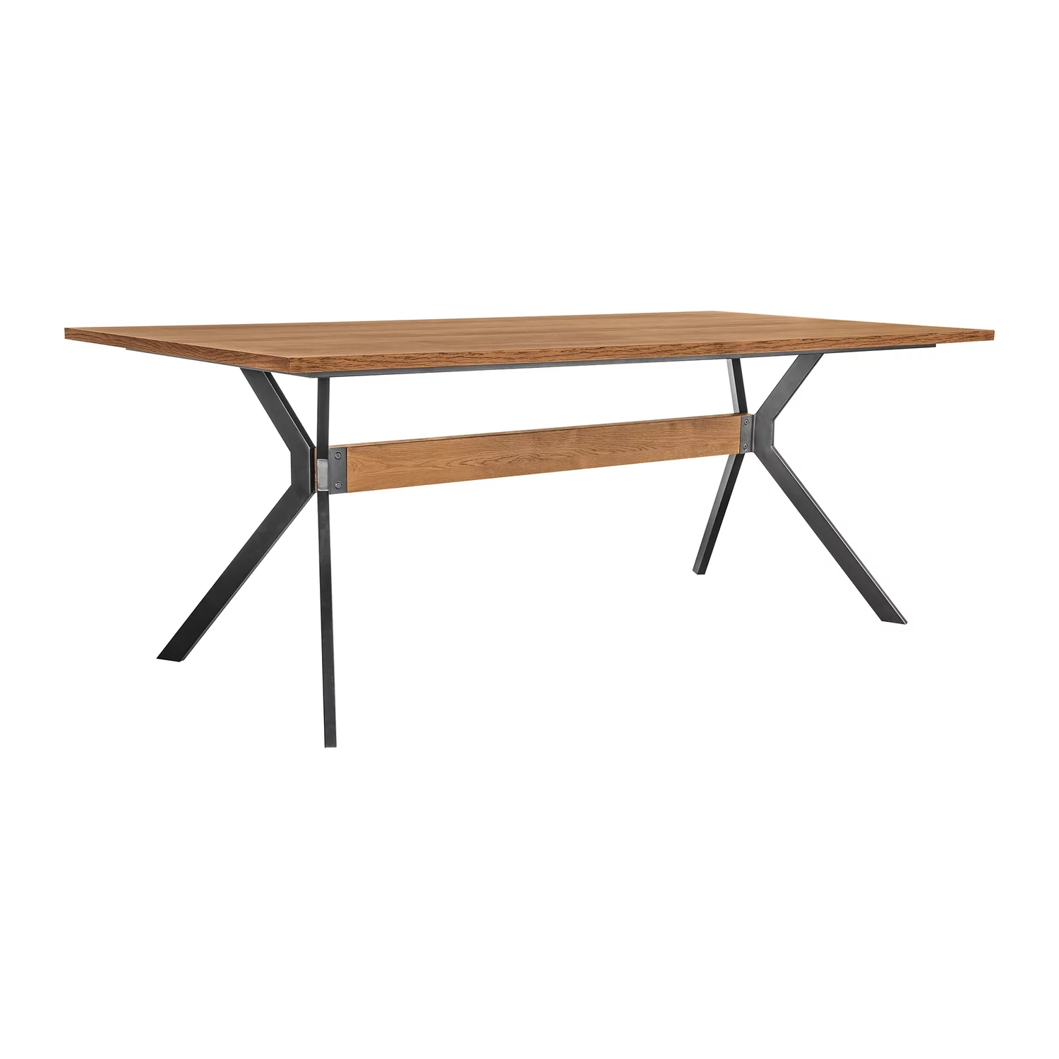 Benjara 79 Inch Rectangular Wooden Dining Table with Trestle Base, Brown