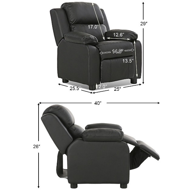 Pu Leather Kids Recliner With Armrest amp Headrest Lounge 3 Color