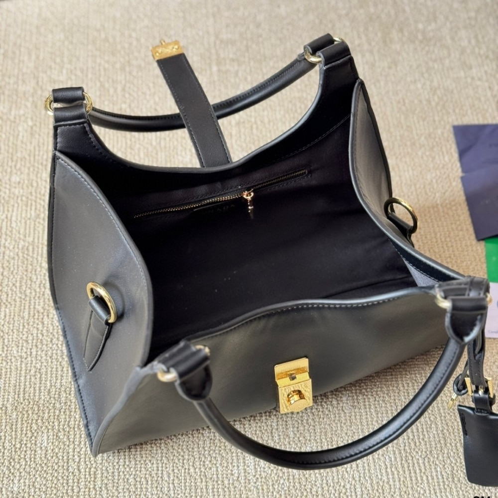 Prada Medium Leather Tote Bag Black 32Cm