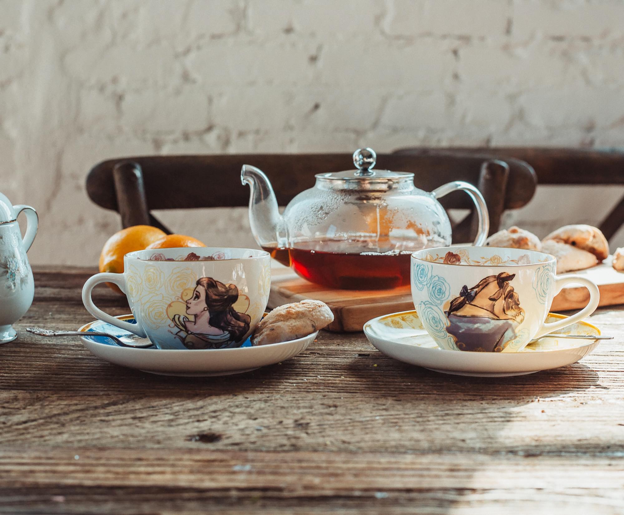 Beauty and the Beast Bone China Teacup and Saucer | Set of 2