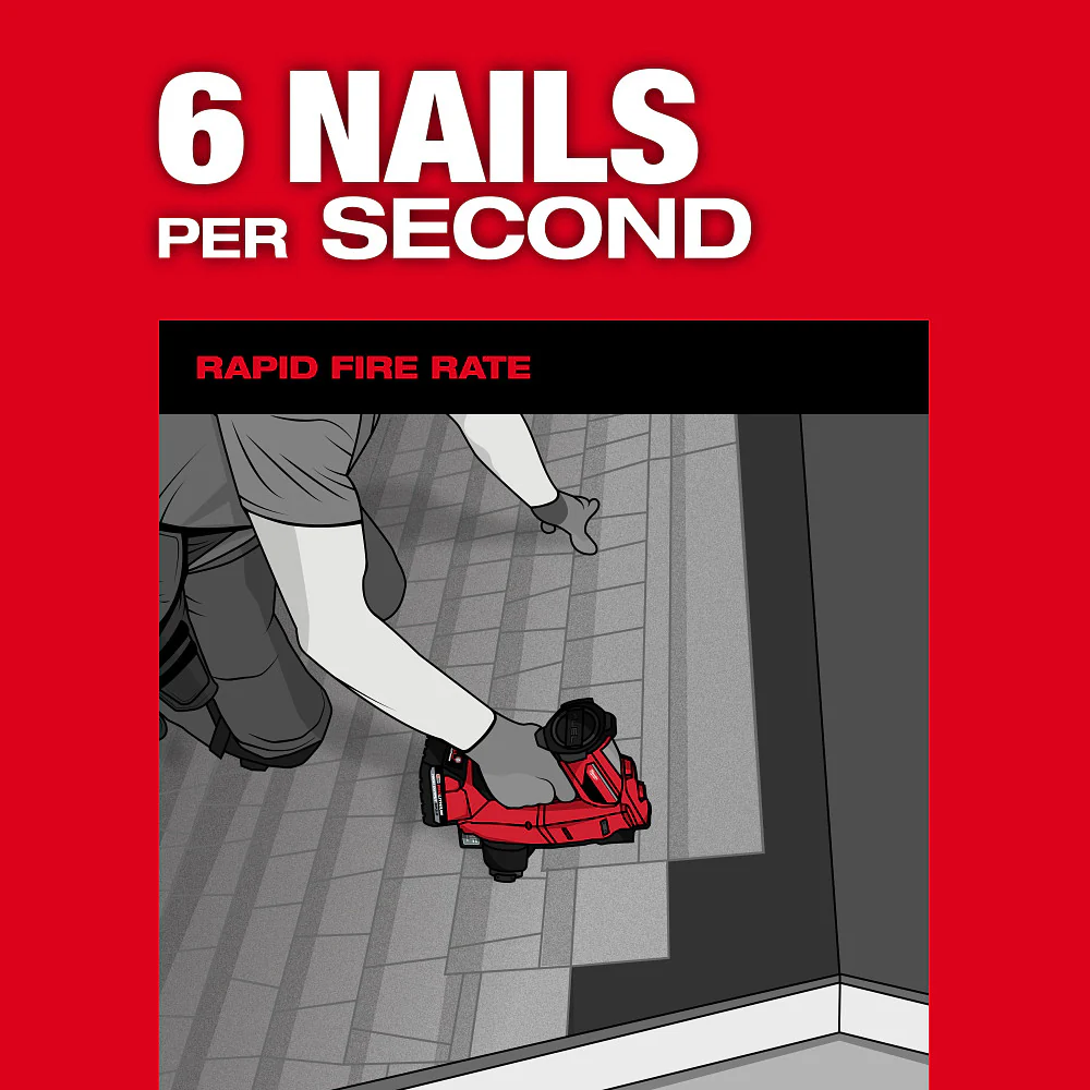 2026 Milwaukee 2909-20 M18 FUEL 18V Cordless Li-Ion Coil Roofing Nailer - Bare Tool