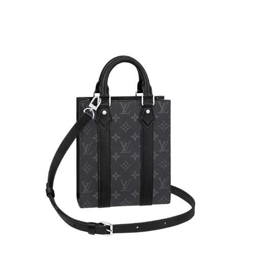 Louis Vuitton Sac Plat Mini Grey And Black Leather 22Cm