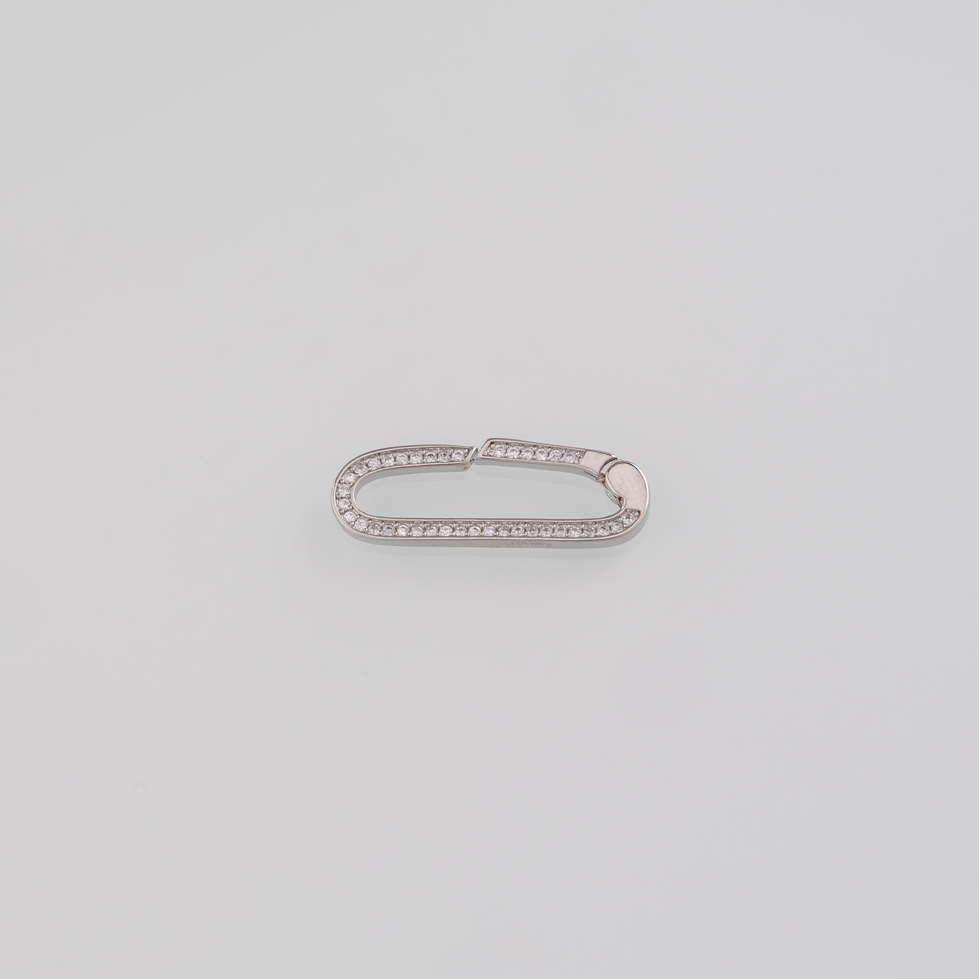 18K Gold Filled Oval Carabiner Clasp,CZ Micro Pave Snap Buckle Bracelet Necklace for DIY Jewelry Finding Necklace Bracelet