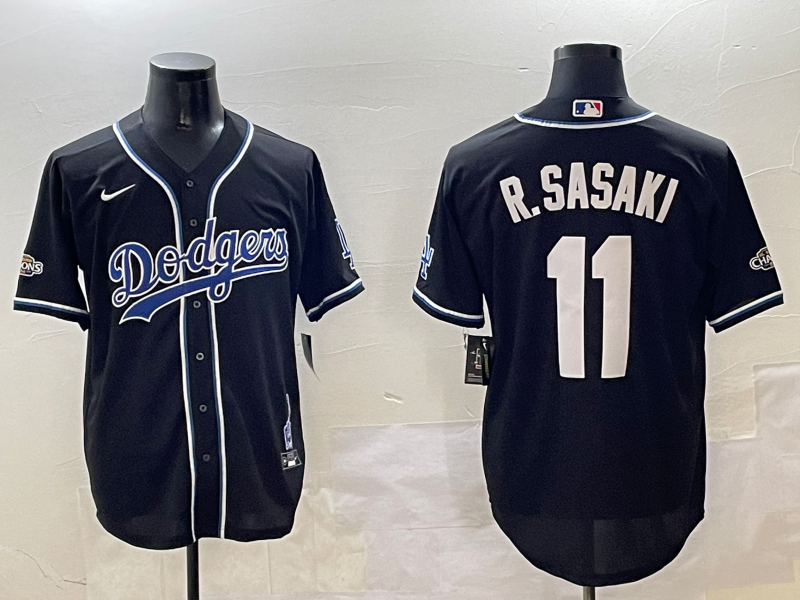 Men's Los Angeles Dodgers Roki Sasaki #11 Black Game Jersey