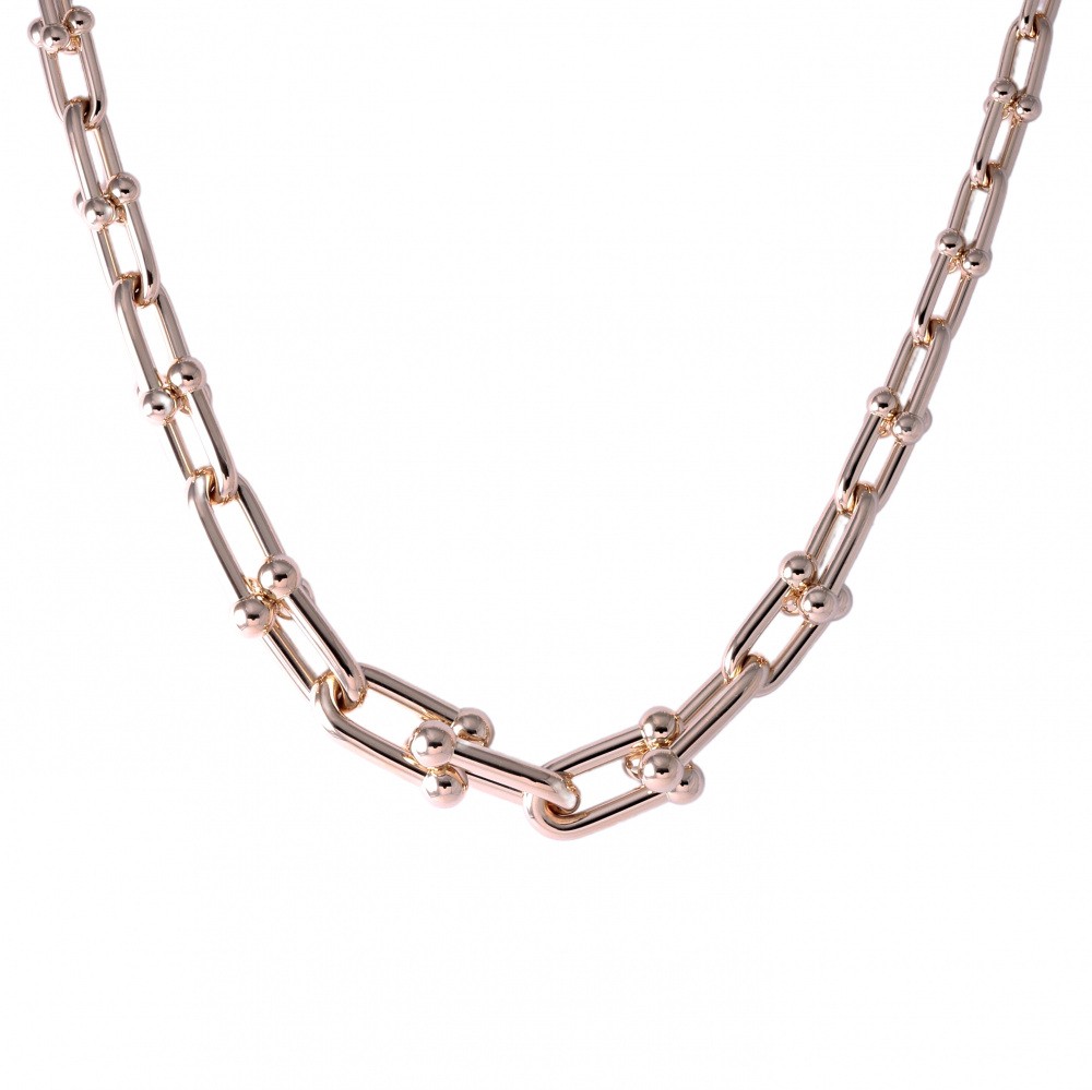 Tiffany & Co. Hardware Graduated Link Necklace 18K Rose Gold 63008958