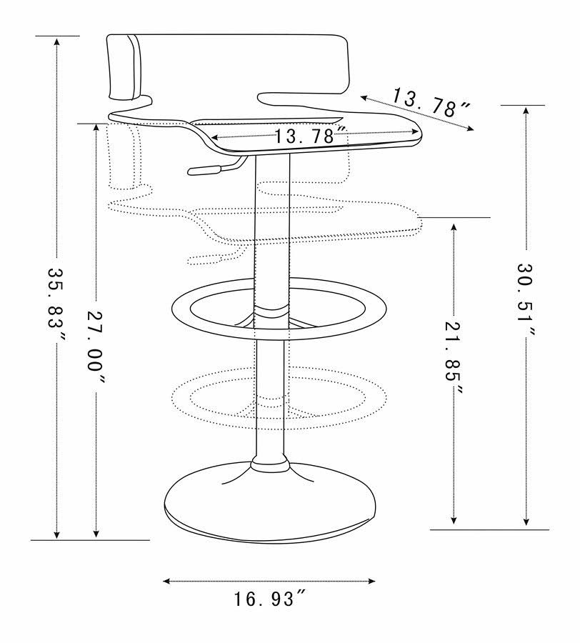 Chintaly 0325-AS-Grey Pneumatic GAS Lift Adjustable Height Swivel Stool