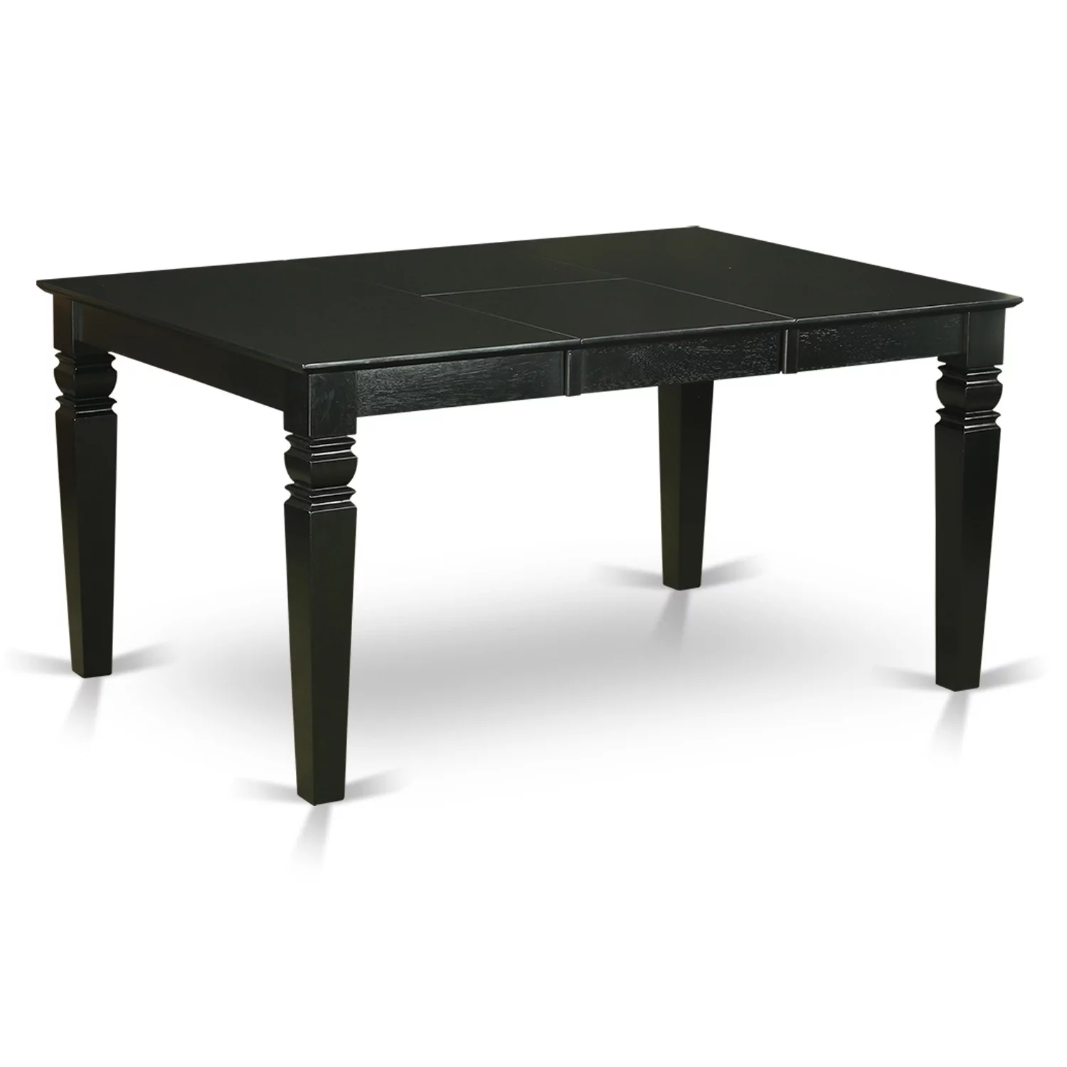 East-West Furniture WESI7-BLK-21 - A kitchen table set of 6 excellent parson chairs using Linen Fabric Mineral Blue color and a lovely dining table with Black color