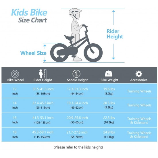 Chipmunk Boys Girls Kids Bike Submarine Steel Cycle 3-9 Years 12 14 16 18 Inch Bike Training Wheels Kickstand Blue Yelleow Pink Child’s Bicycle