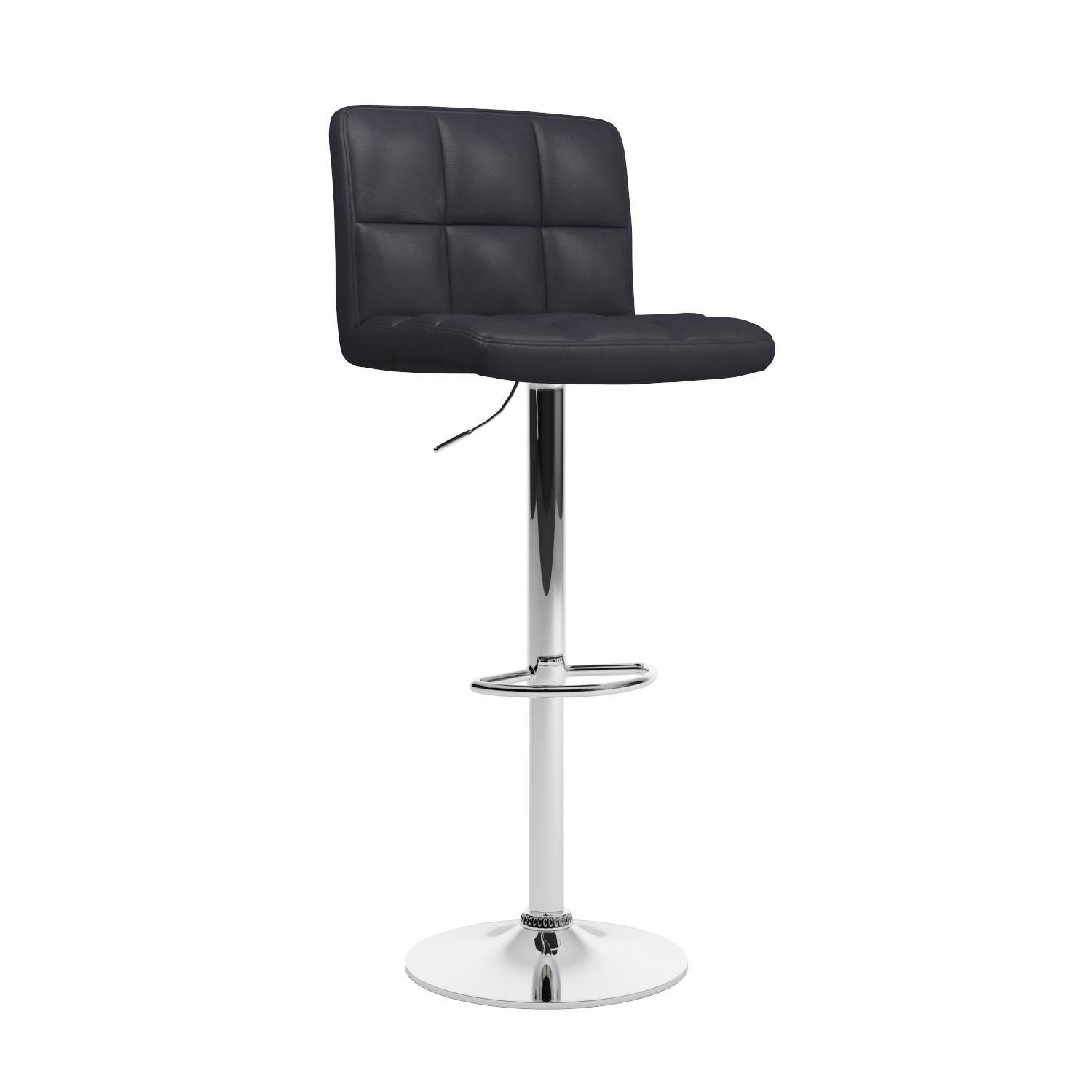 Roundhill Furniture 2 Swivel Elegant PU Leather Modern Adjustable Hydraulic Barstools, Brown
