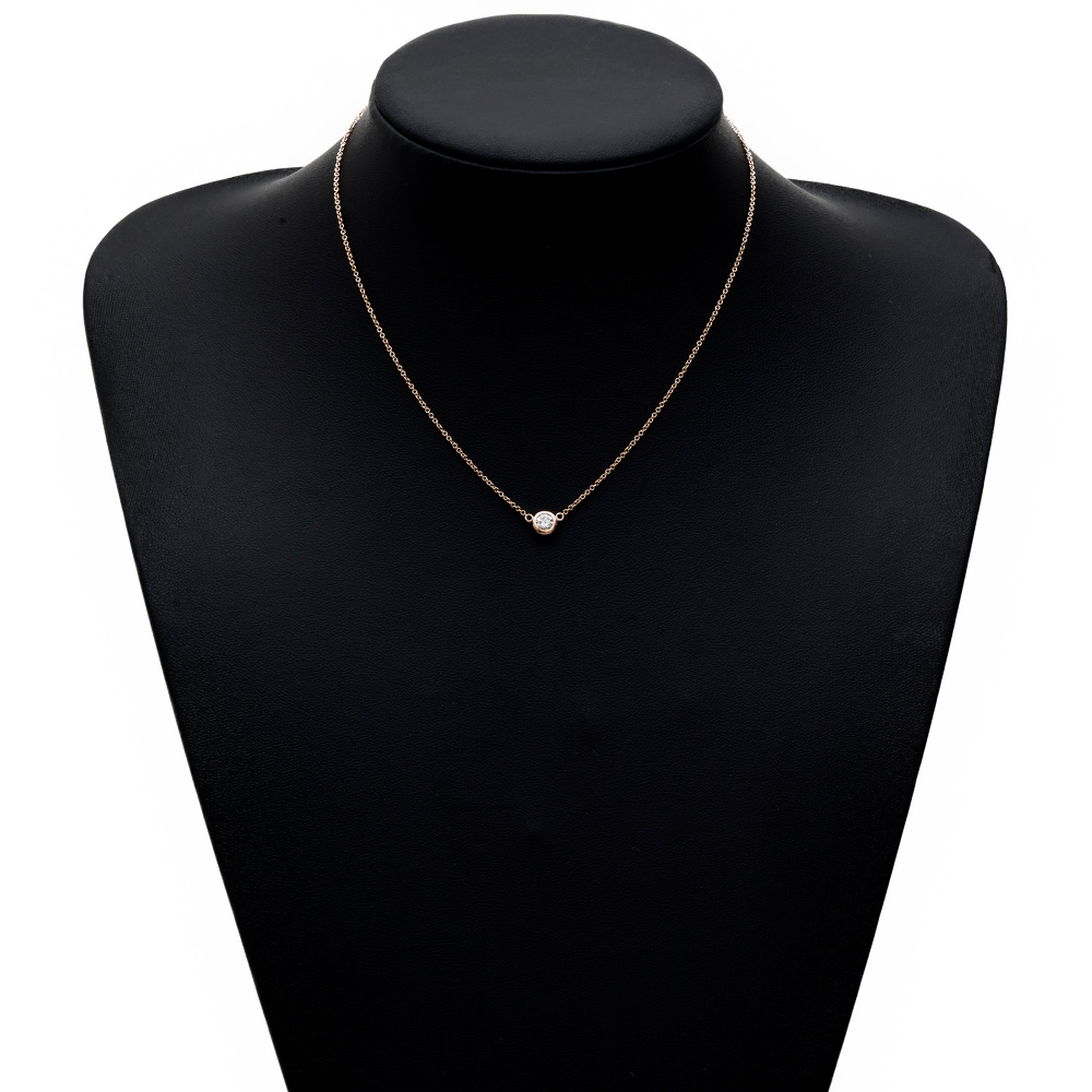 Tiffany & Co. Elsa Peretti By the Yard Necklace 18K Rose Gold Diamond