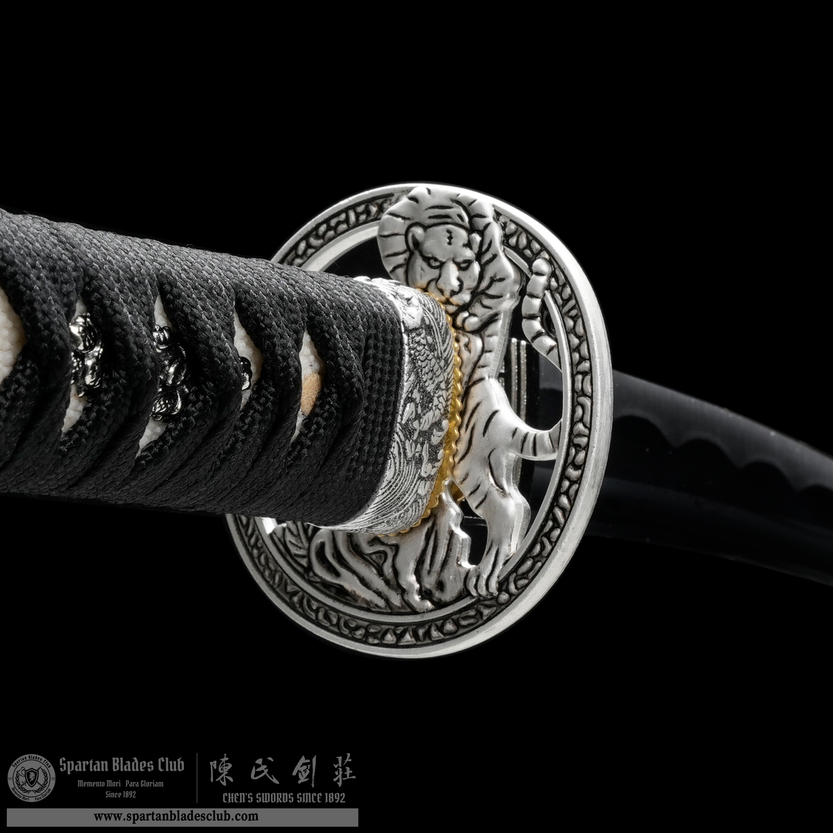 HY161 | Byakko | Tanto | Carbon Steel | T10 Steel Clay-tempered | Real Hamon | Tiger | Black | Battle-Ready | Full-tang | Spartan Blades Club | CHEN'S SWORDS 1892 - Spartan Blades Club - 陳氏劍莊1892
