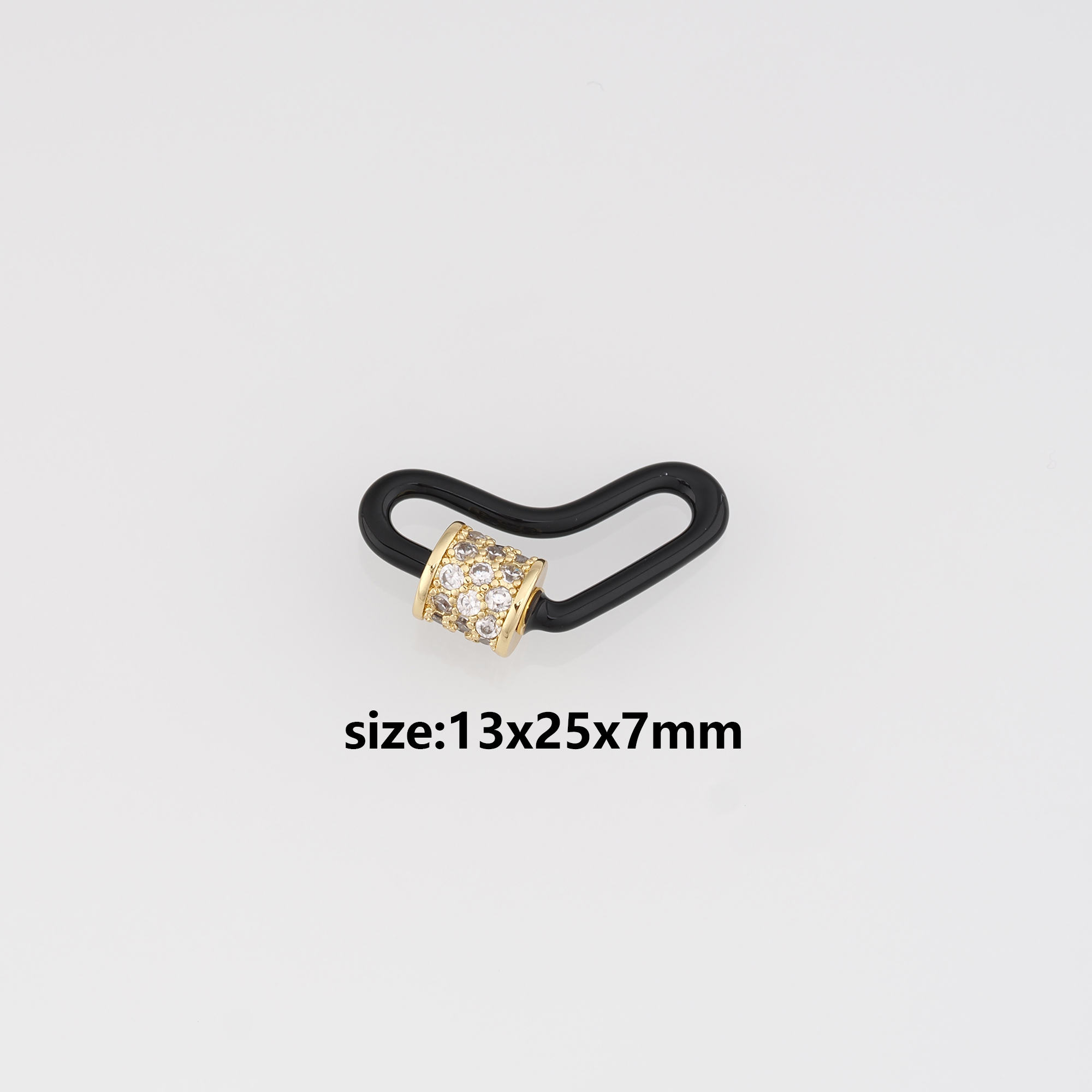 18K Gold Filled Heart Carabiner Clips,Heart Screw Clasp Lock for DIY Jewelry Finding Necklace Bracelet