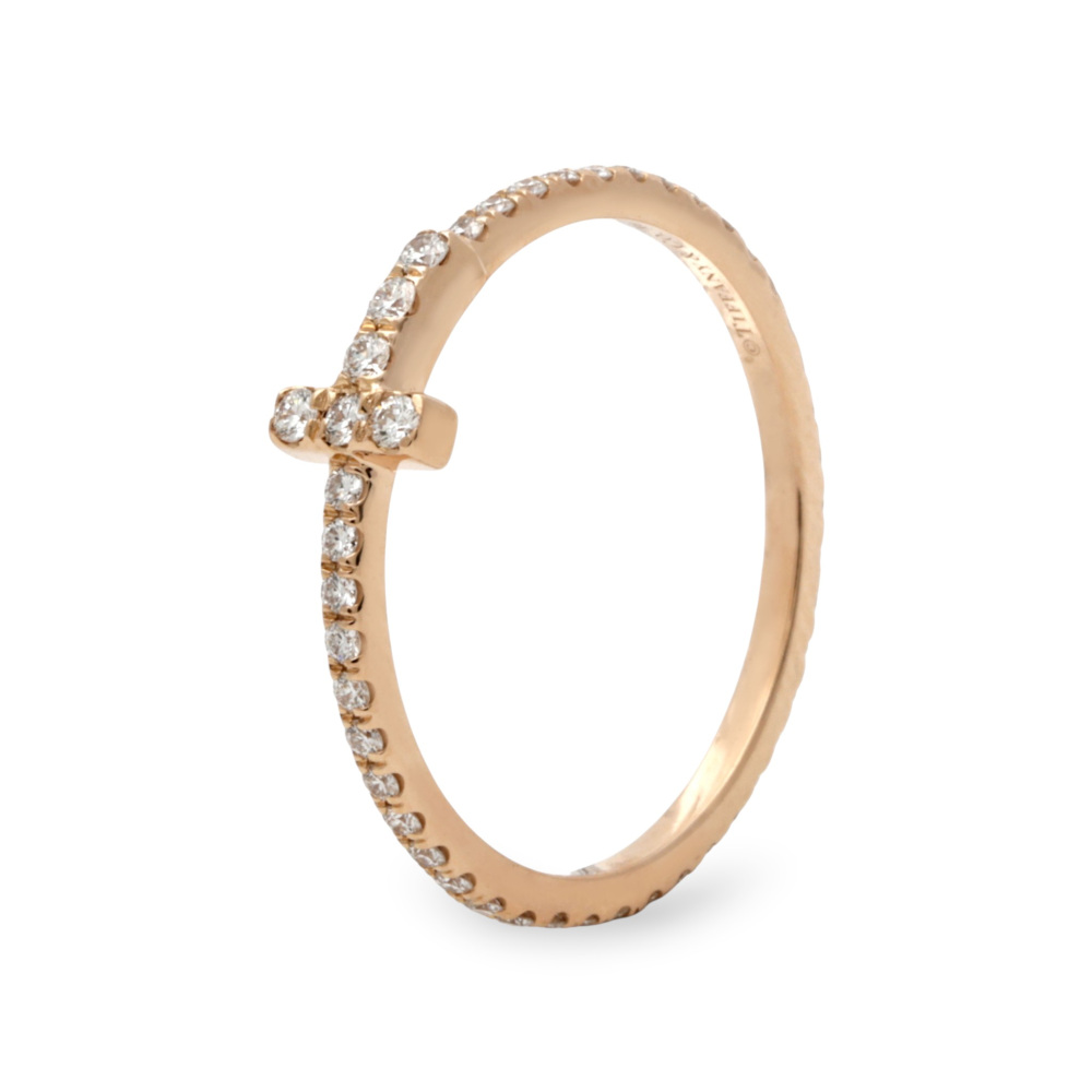 Tiffany & Co. Tiffany T Wire Ring 18K Rose Gold Diamond