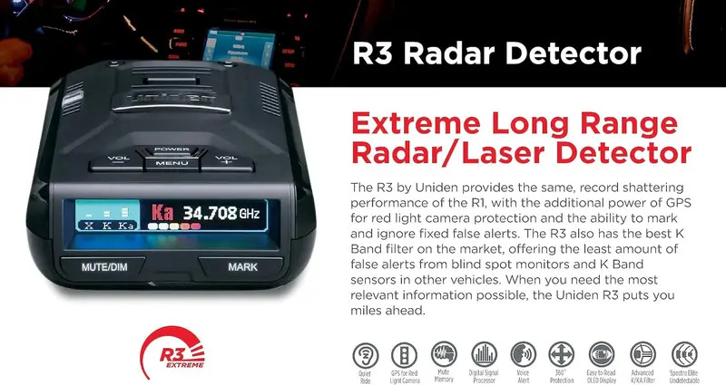 R3 Extreme Long-Range Radar Detector – Advanced Laser & Radar Alerts with Real-Time GPS Filtering
