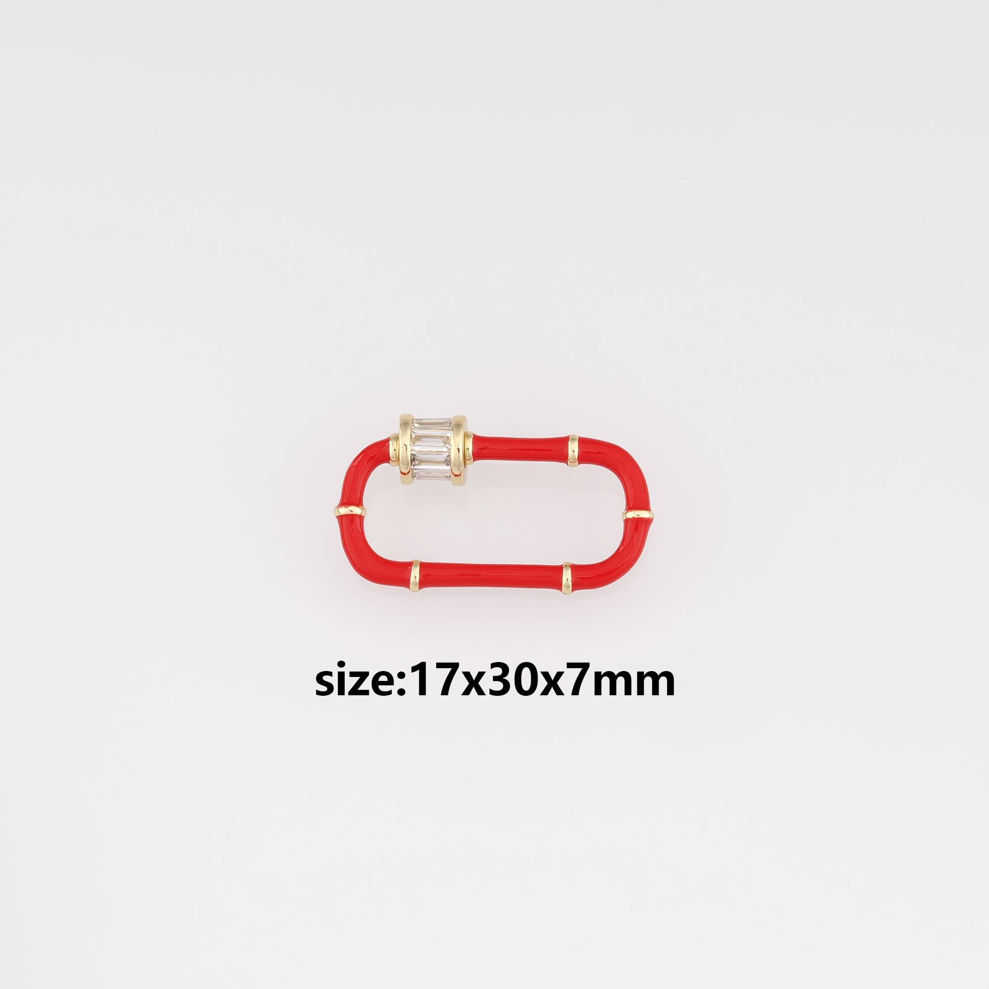 18K Gold Filled Oval Carabiner Clips,Enamel Screw Clasp Lock for DIY Jewelry Finding Necklace Bracelet