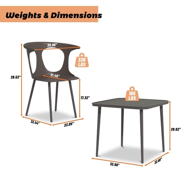 5 Piece Patio Dining Table Set