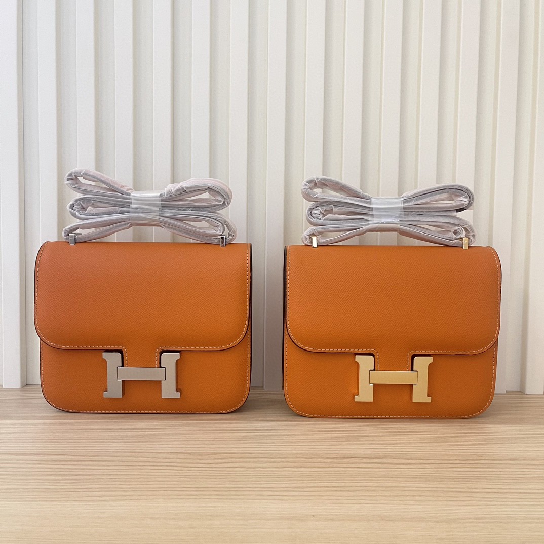 Hermes Women Constance 24 Bag Epsom Leather-Orange/Gold - cnluxepick