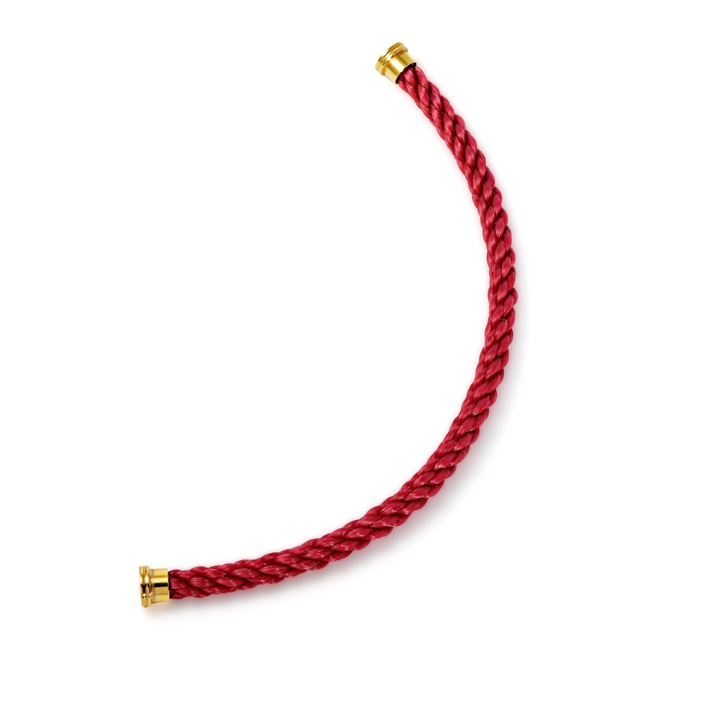 FRED Cable Textile Red Size 14 Accessory 18K Yellow Gold & Stainless Steel
