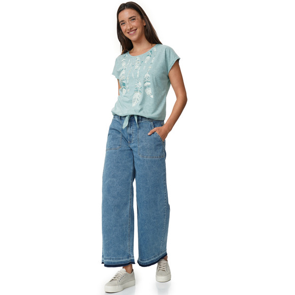 Gina Damen T-Shirt mit Knotendetail