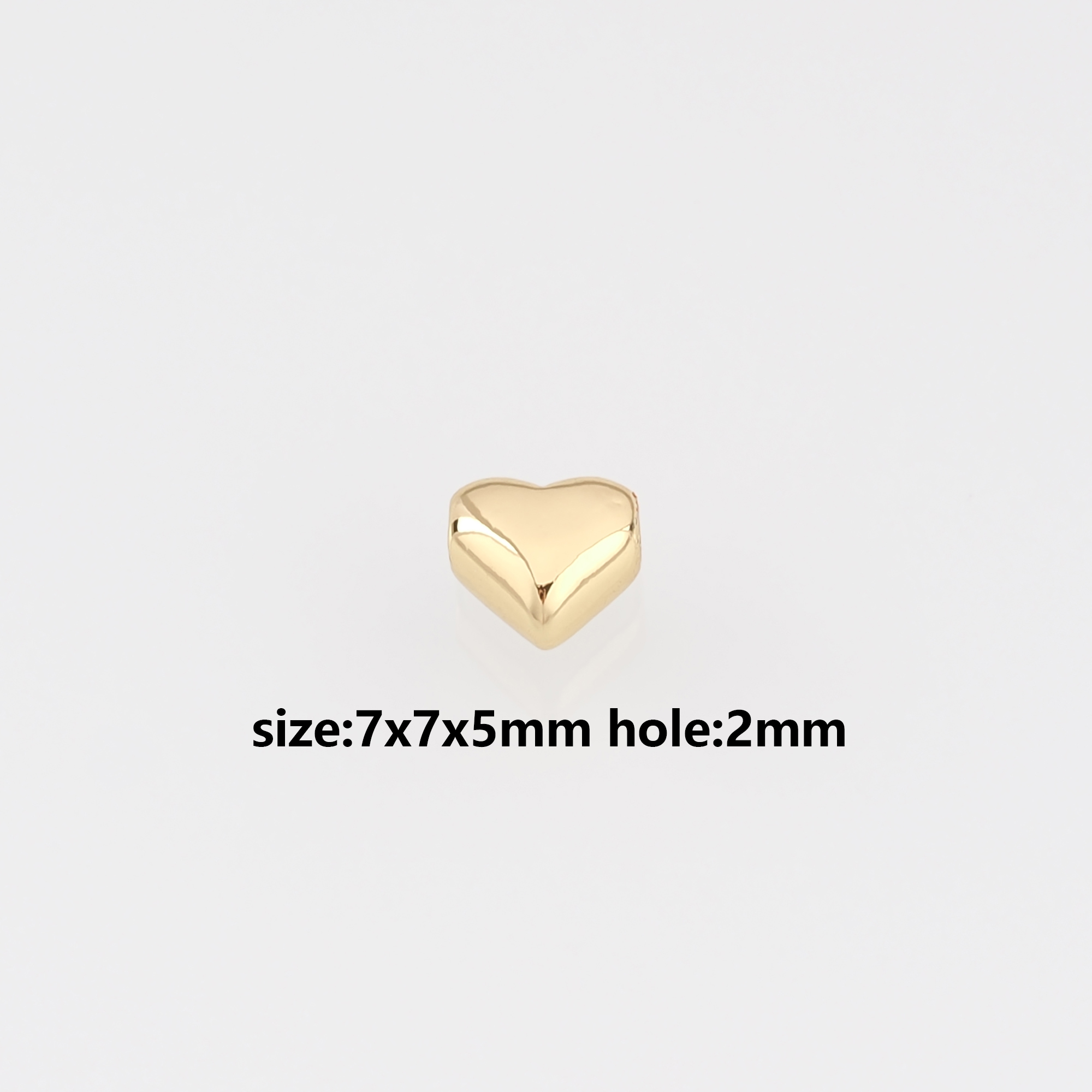 18K Gold Filled Heart Spacer Beads,Heart Bead for Bracelet Jewelry Necklace Making Supply