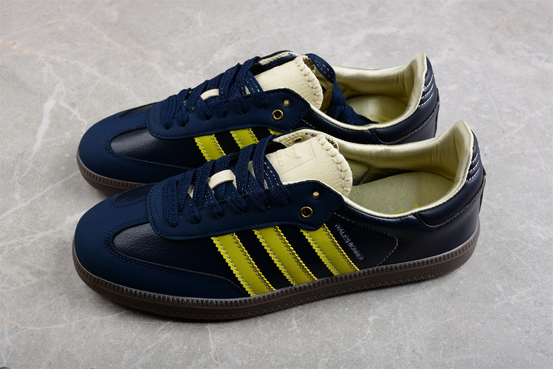 Adidas Wales Bonner Samba Shoes Collegiate Navy/Cream White/Yellow S42595