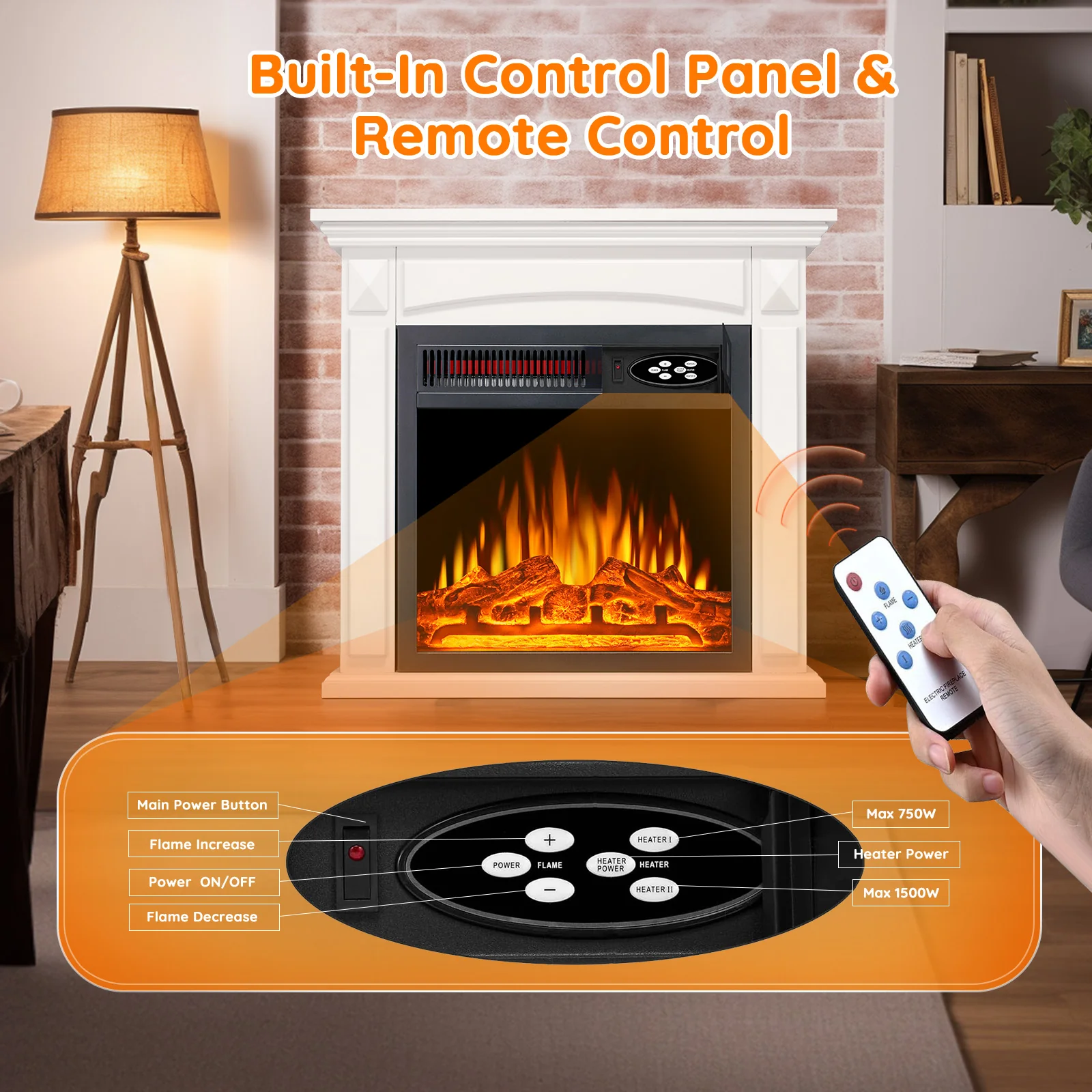 25'' Electric Fireplace with Mantel M1806