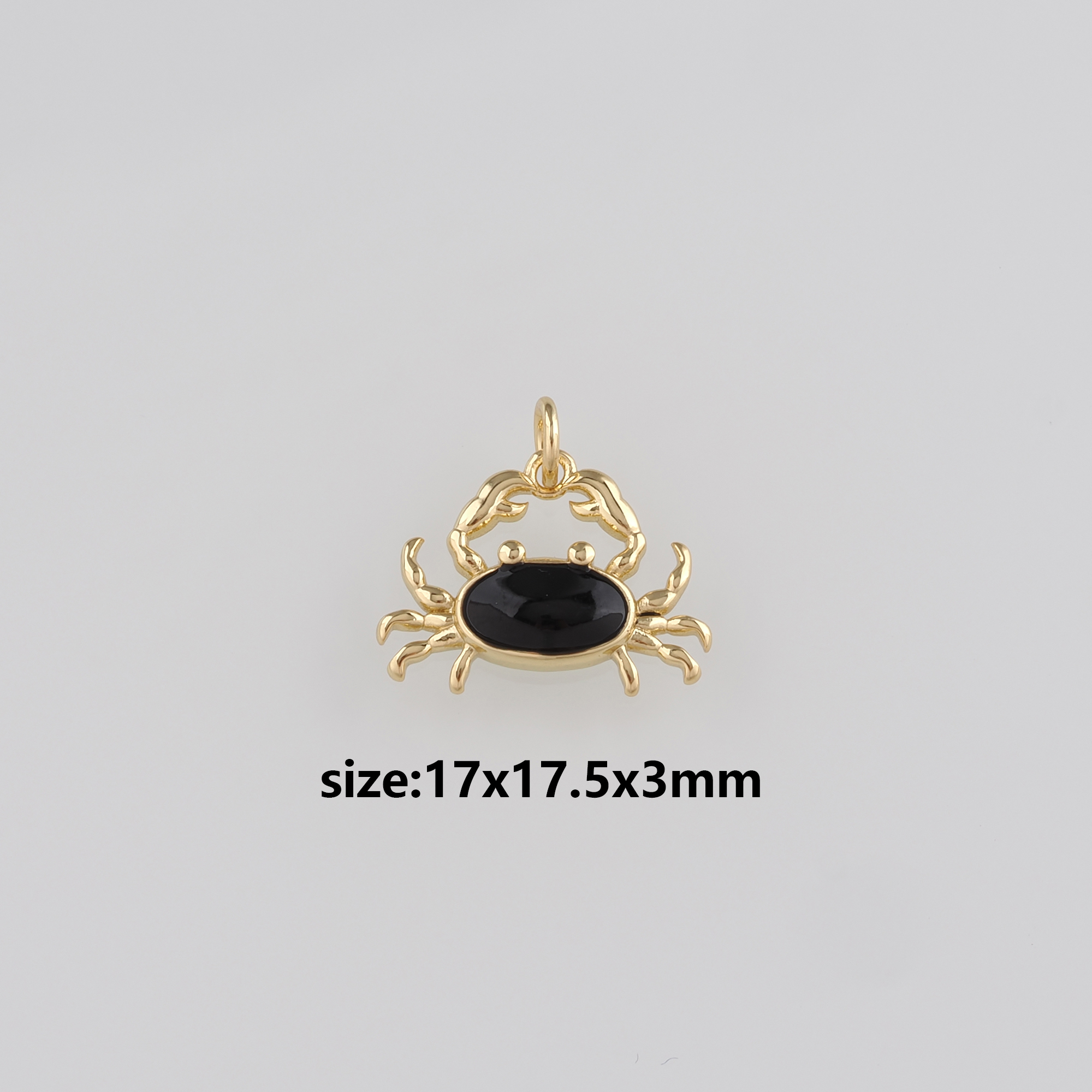 18K Gold Filled Crab Pendant,Enamel Cancer Charm Earrings Necklace for DIY Jewelry Making Supply