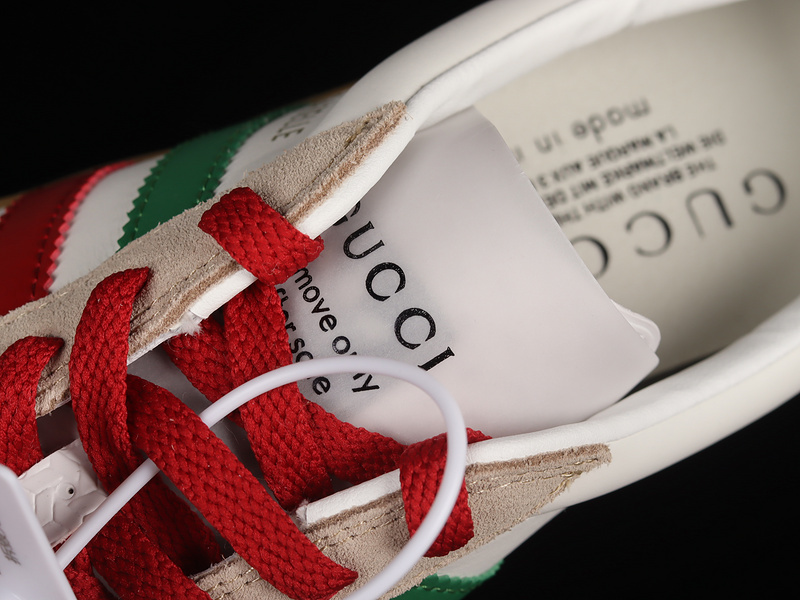 Adidas X Gucci Gazelle Shoes Cloud White/Green/Red 439547