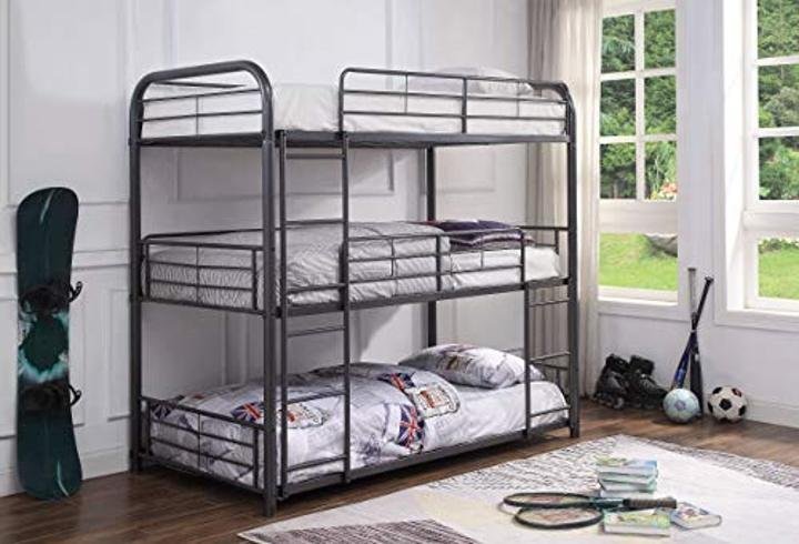 acme-cairo-Triple Bunk Bed – Full – – Gunmetal