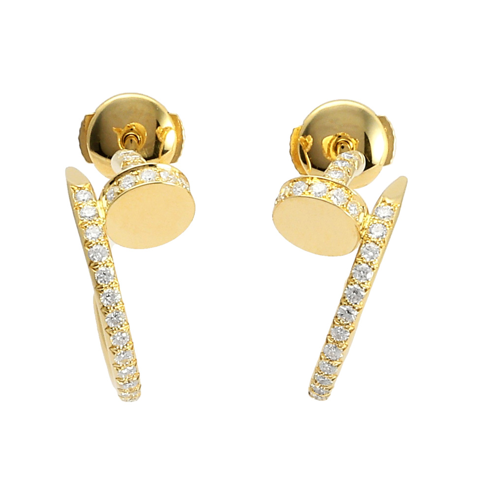 Cartier Juste un Clou Earrings 18K Yellow Gold Diamond B8301430