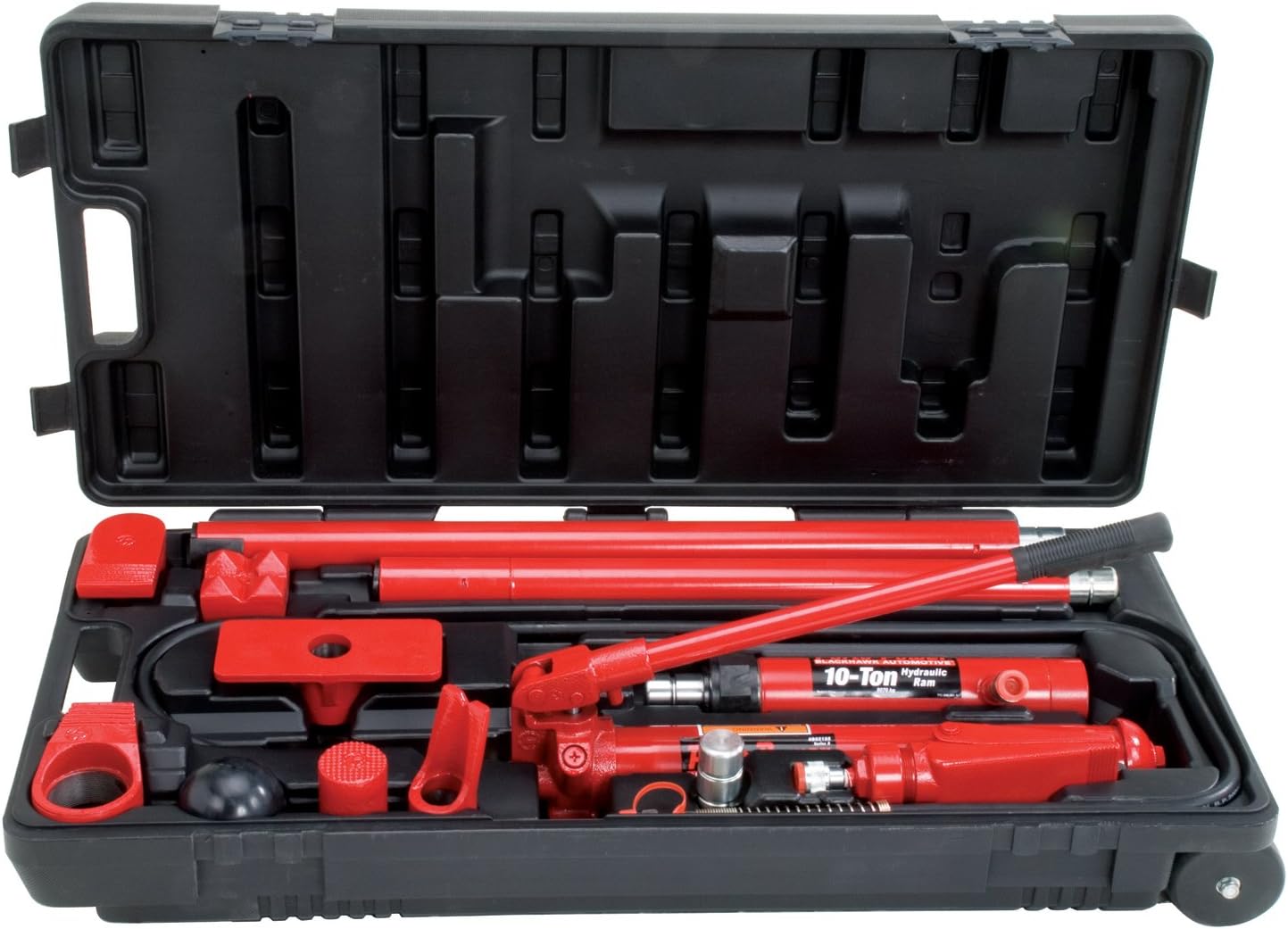 B65115 Black/Red Hydraulic Body Repair 19 Piece Kit - 10 Ton Capacity
