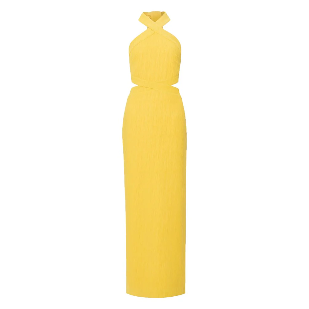 Halter Cutout Maxi Dress with High SlitClistos