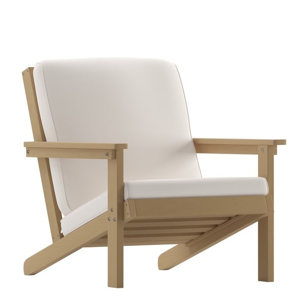AllWeather Poly Resin Adirondack Style Chair and Cushions