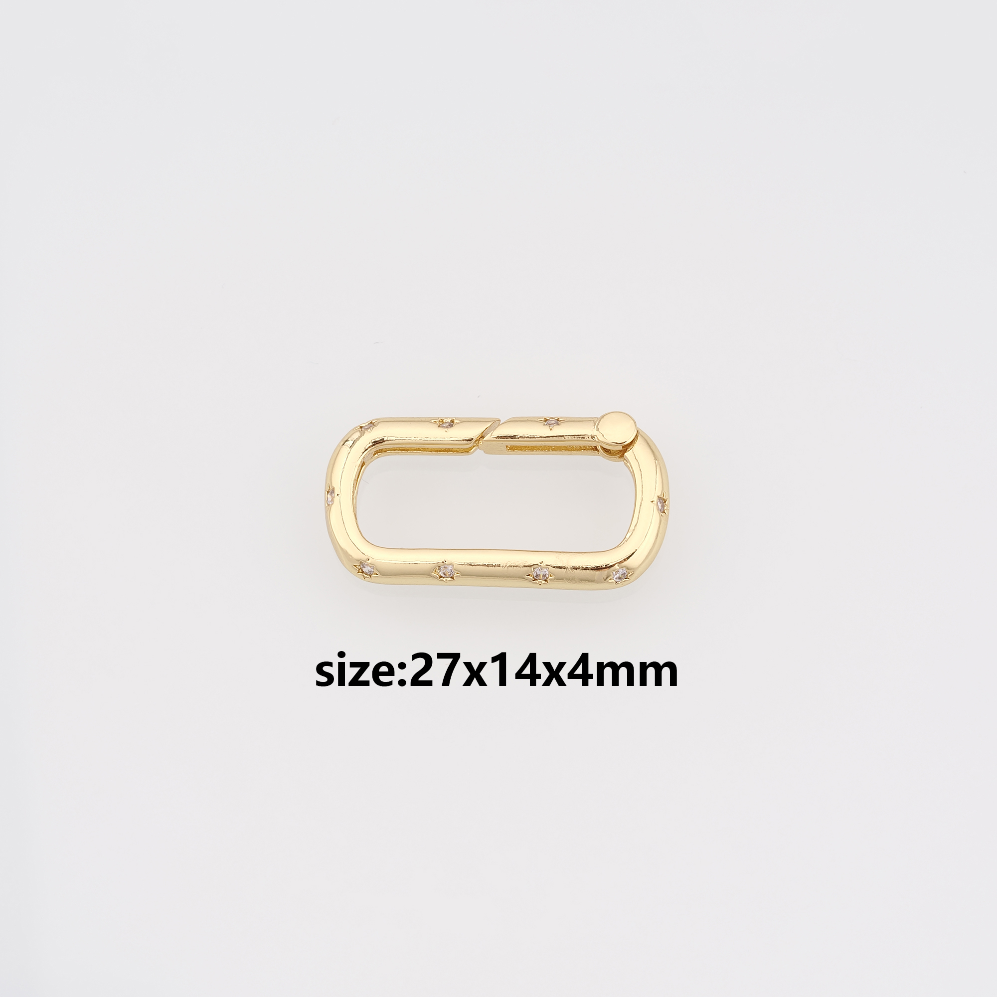 18K Gold Filled Oval Carabiner Clasp,Dainty Oval Spring Push Gate Clasp for DIY Jewelry Finding Necklace Bracelet