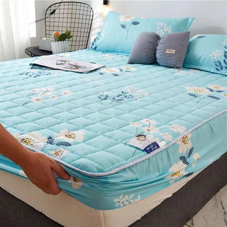 Cadar Set Queen/King Fitted Bedsheet With Cotton Anti Slip Mattress Cover Ready Stock