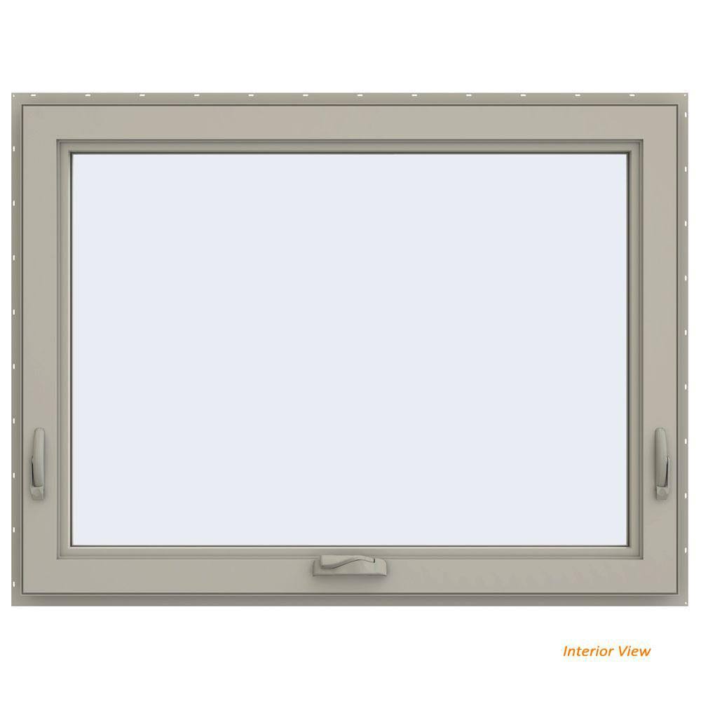 JELD-WEN 47.5 in. x 35.5 in. V-4500 Series Desert Sand Vinyl Awning Window with Fiberglass Mesh Screen CS3680