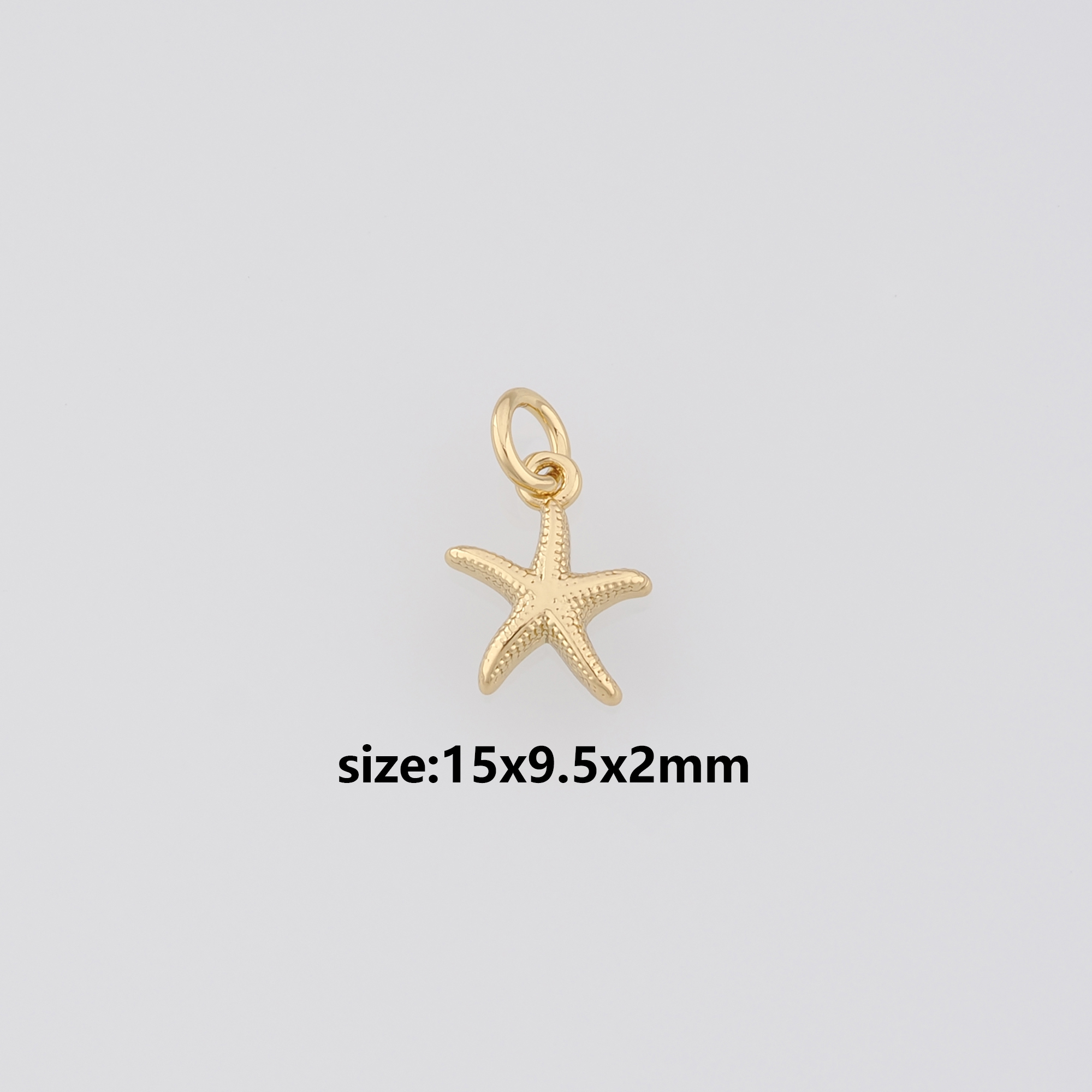18K Gold Filled Starfish Pendant,Ocean Starfish Charm Earrings Necklace for DIY Jewelry Making Supply