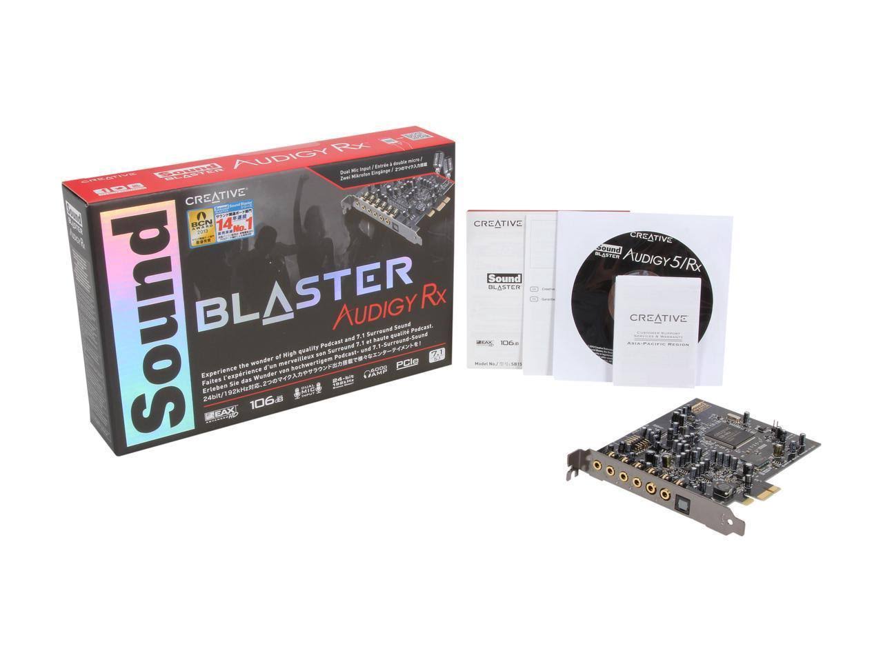 Creative Sound Blaster Audigy RX PCIe Sound Card with Creative Software - 7.1 Channel