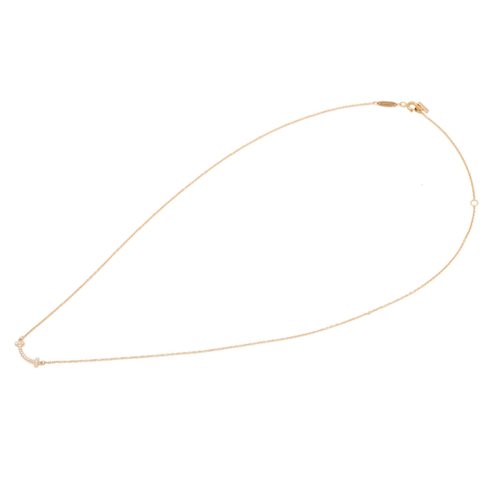 Tiffany & Co. Tiffany T Smile Necklace 18K Rose Gold Diamond 62617772