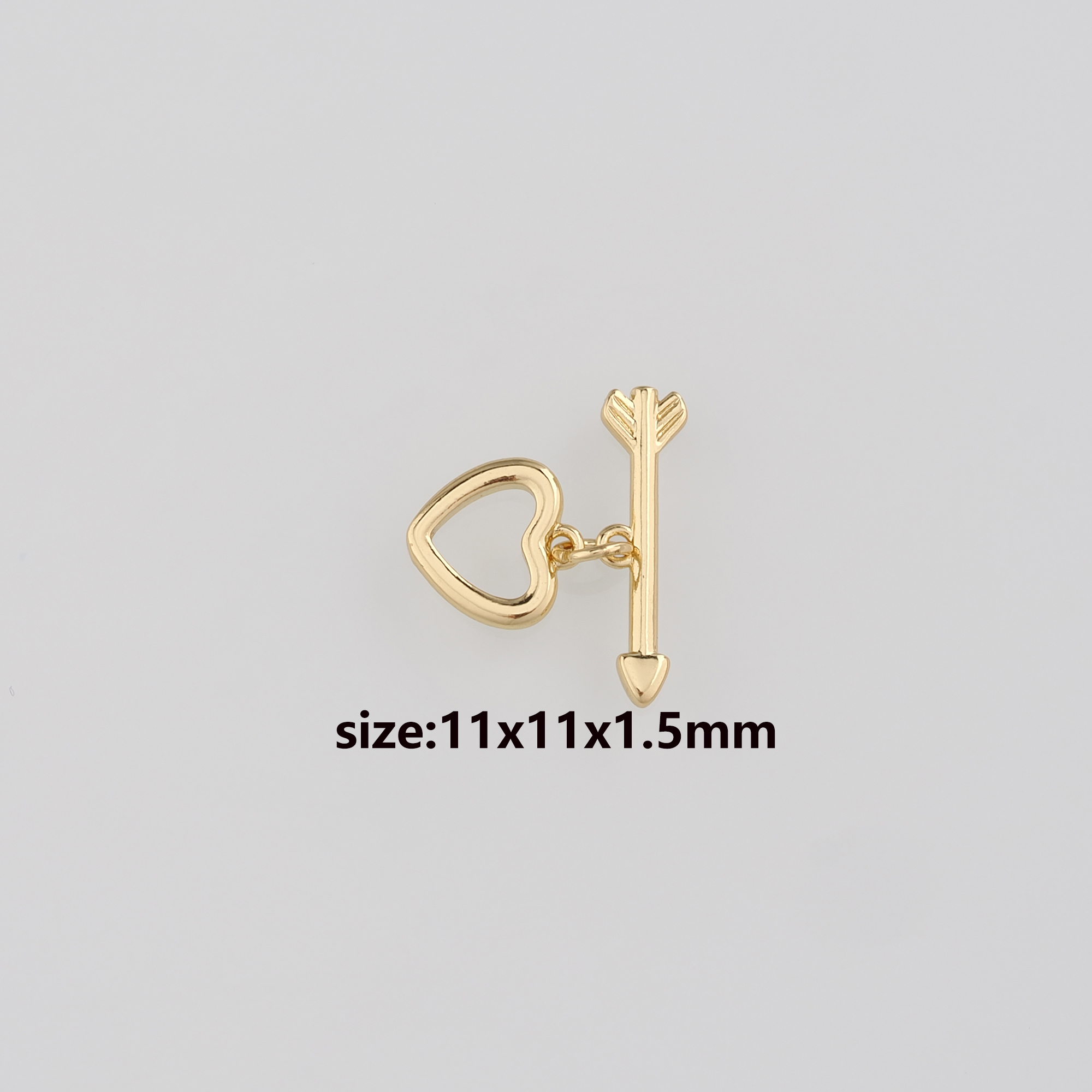 18K Gold Filled Heart OT Clasp,Heart OT Clasp Bracelet Necklace for DIY Jewelry Finding Necklace Bracelet