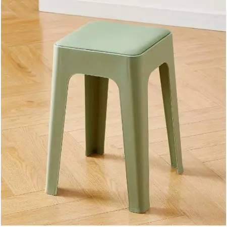 Soft pack square stool thickened plastic stool home stackable modern simple living room high board chair stool