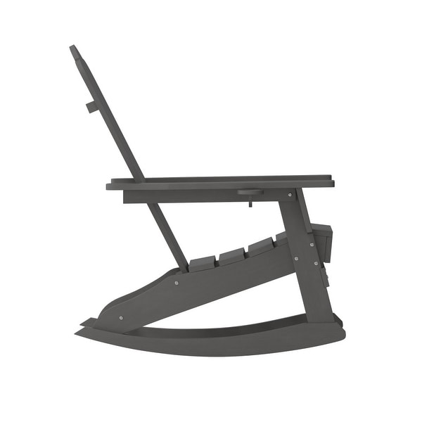 Commercial AllWeather Rocking Adirondack Chair with Swiveling Cupholder