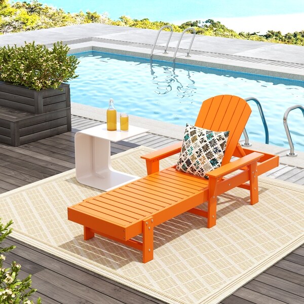 Polytrends Altura Poly EcoFriendly All Weather Reclining Chaise Lounge with Arms