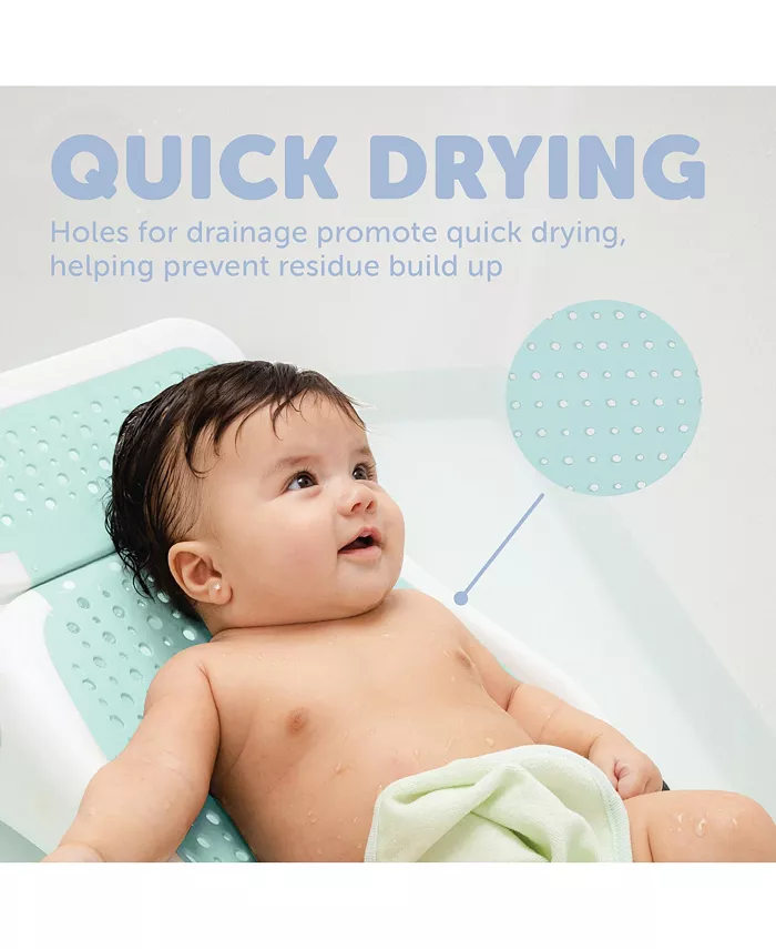 Jool Baby Baby Bather Plus - Bath Support with Thermometer for Bathtub or Sink (0-6 Months) Slip-Resistant and Ergonomic for Newborn Infant (Aqua)